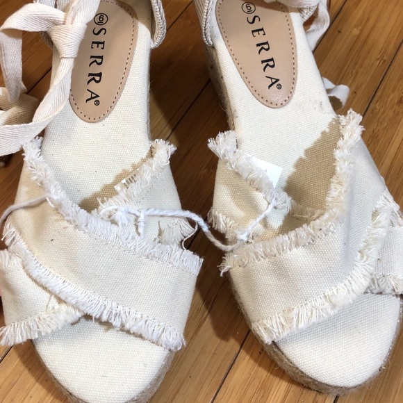 Serra Espadrille Wedges Ankle Lace up Sandals Size 6 - Picture 2 of 8